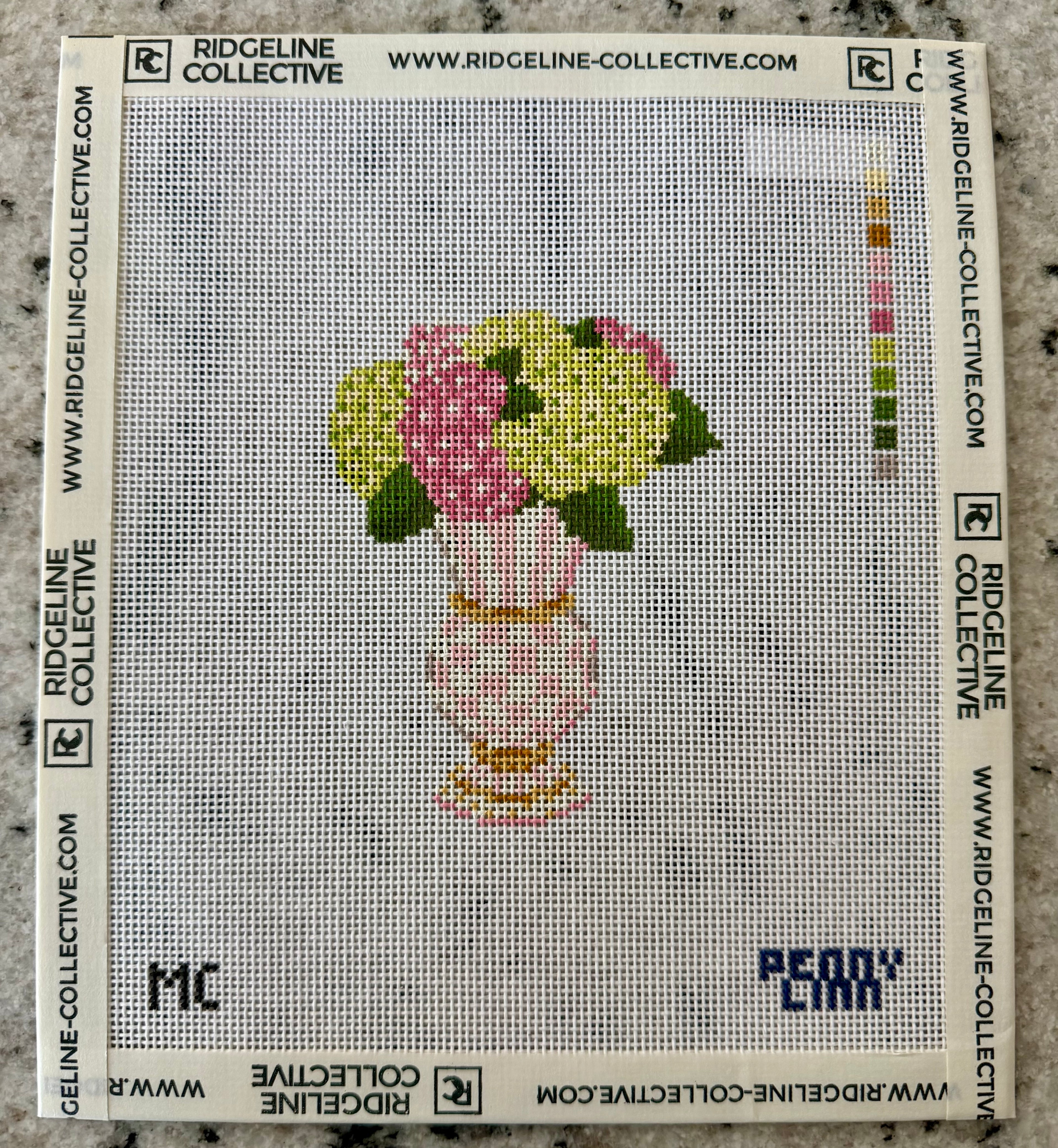 Mackenzie Childs Rosy Check Floral Vase